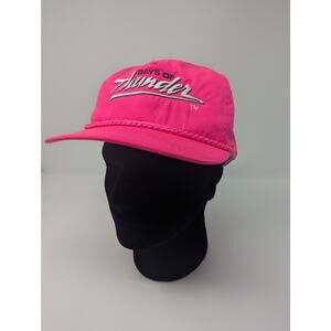 Vintage 90s Days Of Thunder Hat Nylon Neon Cap Movie Promo SnapBack HOT PINK